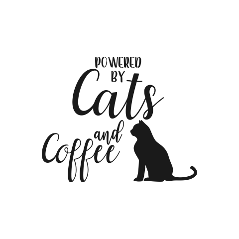Cat quote lettering typography powered PNG Free Download