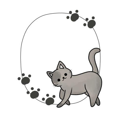 Gray cat border hand painted Free PNG Download