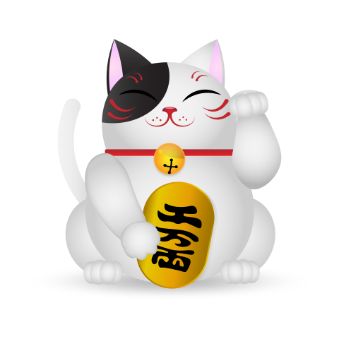 Japanese beckoning cat maneki neko PNG Free Download