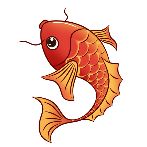 Hand drawn red fish illustration PNG Download