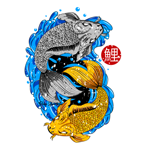 Koi fish illustration t shirt PNG Free Download