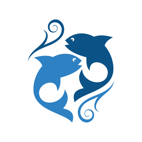 Abstract two fish logo icon PNG Free Download