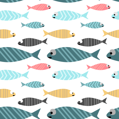 Baby fish seamless pattern colorful PNG Download