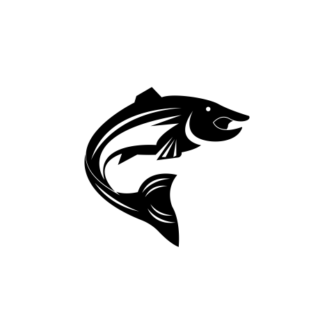Fish vector silhouette template salmon PNG Download