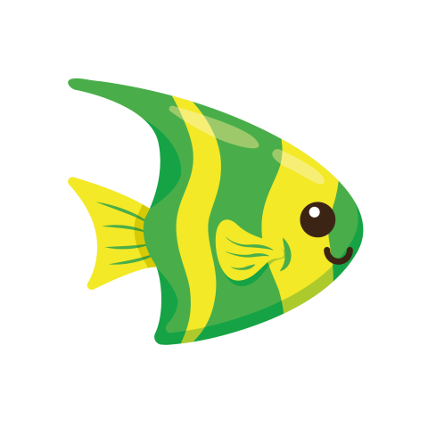 Green goldfish ornamental fish through PNG Image