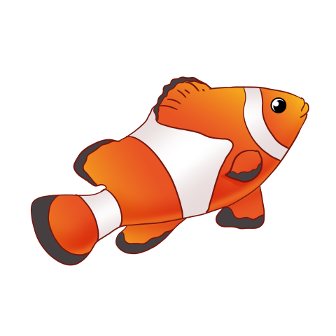 Orange hand painted fish clipart Free Download PNG