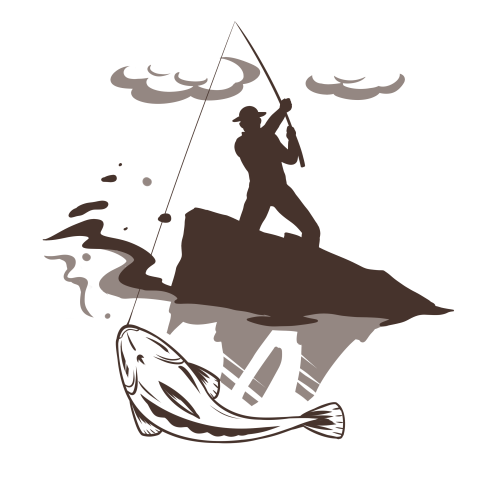 Nautical fishing fishermen silhouettes PNG download