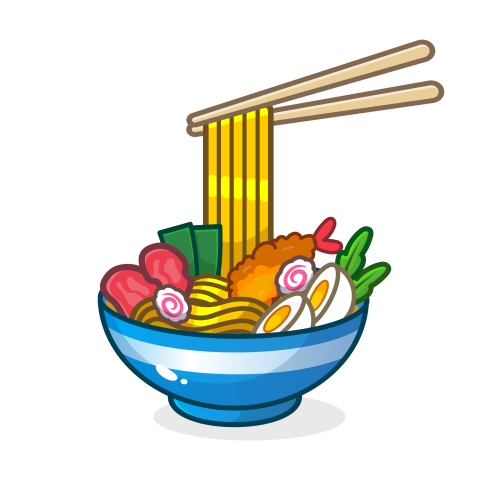 Cartoon ramen noodle with chopsticks Download Free PNG