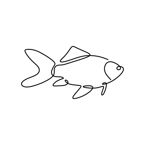 Fish one line drawing vector PNG download Free