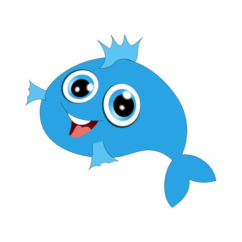 Blue fish cartoon clipart PNG free Download