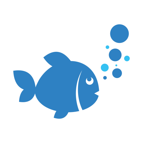 Simple fish logo icon PNG download