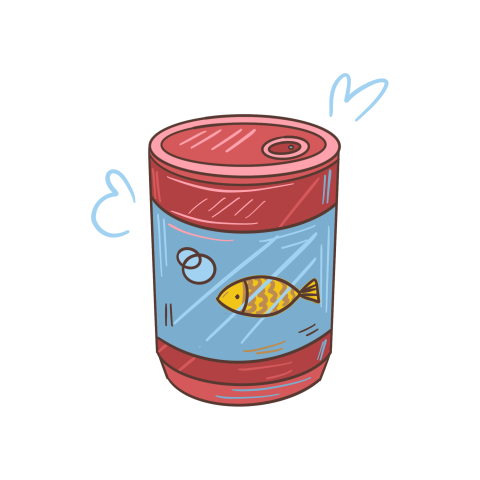 Hand drawn canned fish elements Free PNG Download