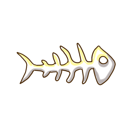 Fish bones hand painted hand PNG free Download