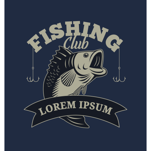 Fishing club with bass fish PNG Free Download