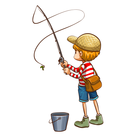 Little boy fishing PNG Free Download