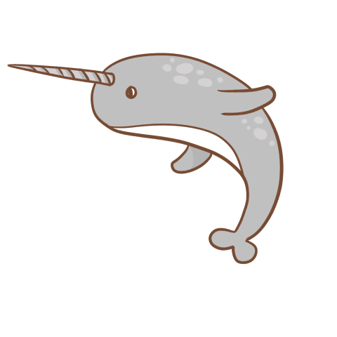 Lovely marine life narwhal marine Free Download PNG