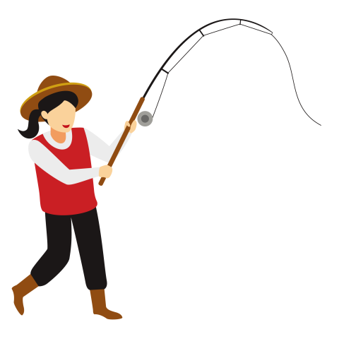 Hat fishing fishing fishing woman PNG Free Download