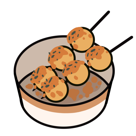 Curry fish ball snack illustration PNG Download