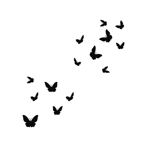 Black butterfly silhouette PNG Free Download