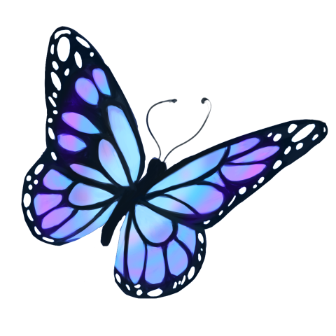 Blue butterfly decoration illustration PNG Free Download