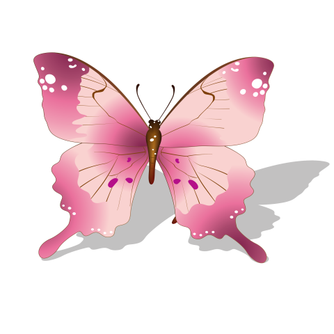 Pink beautiful cartoon butterfly PNG Free Download (2)