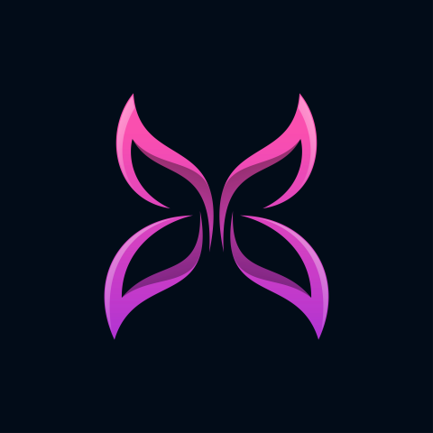 Butterfly logo ready PNG Free Download