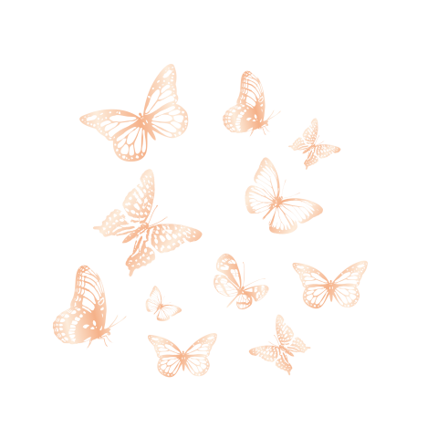 Butterfly golden gradient floating element Free PNG