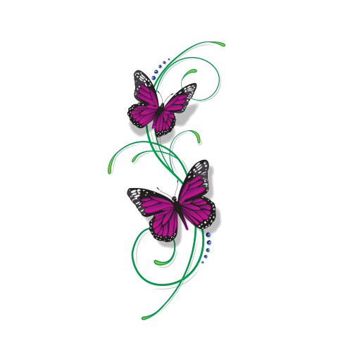 Purple butterfly on the flower PNG Free Download