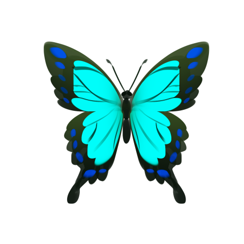 Blue butterfly decoration illustration Free PNG  Download
