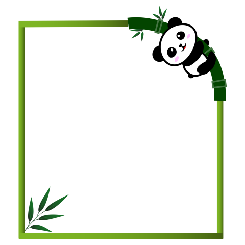 Cute panda frame border PNG Free Download
