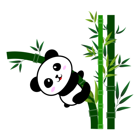 Cute baby panda hanging  PNG Free Download