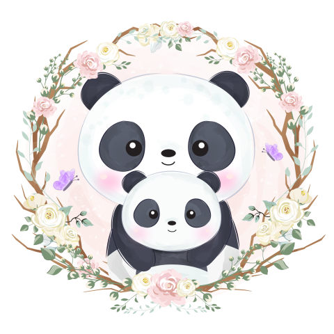 Cute panda motherhood PNG Free Download