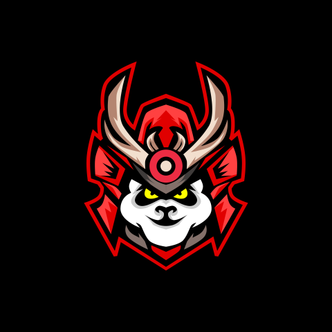 Samurai panda e sports logo Free PNG Download