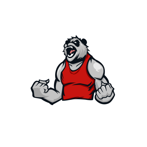 Wild panda mascot logo Free PNG Download