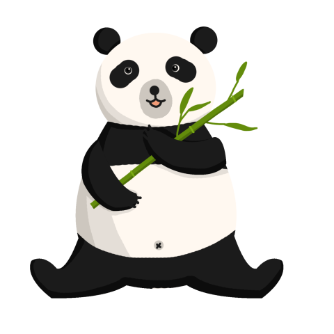 Cartoon lovely wild animals panda PNG Free Download