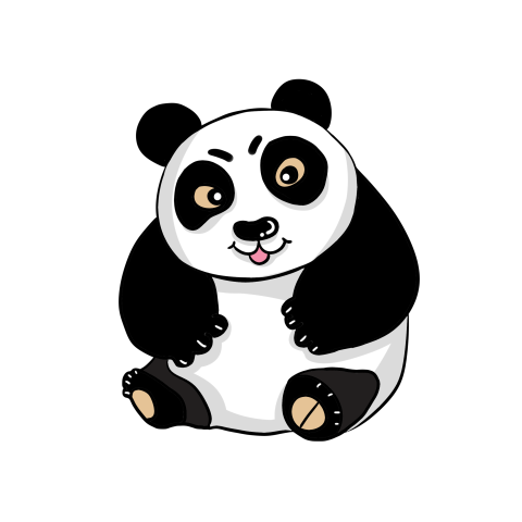 Hand painted black and white cute PNG Download