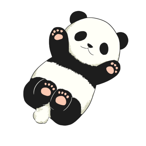 Hand painted animal panda protect Free PNG Download