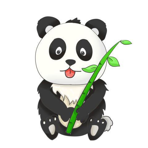Cute panda is eating bamboo Free PNG Download