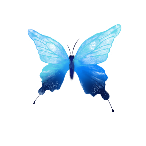 Watercolor blue butterfly dream watercolor PNG Free Download