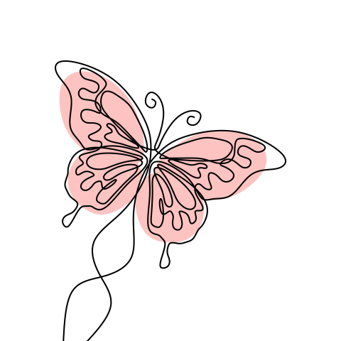 Simple butterfly  continuous line PNG Download
