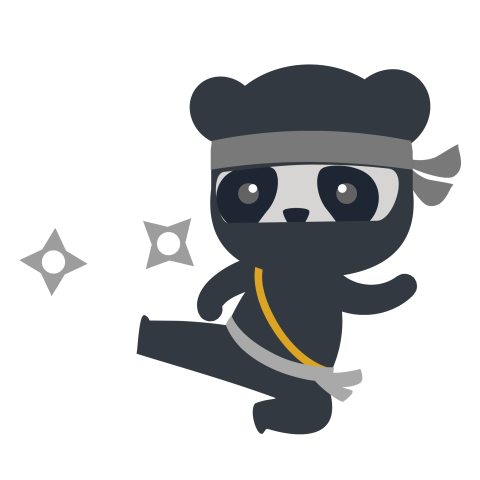 Hand painted effort ninja panda PNG Free Download