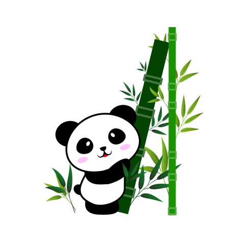 Cute baby panda hugging PNG Free Download
