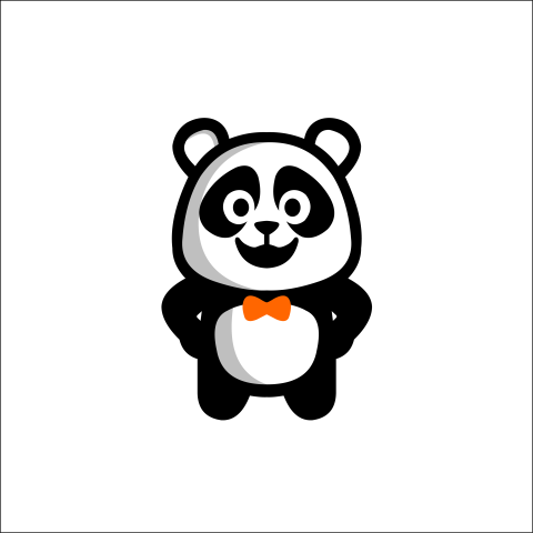Panda baby illustration logo vector PNG Free Download