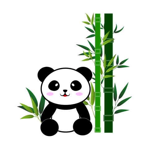 Cute baby panda sit near PNG Free Download