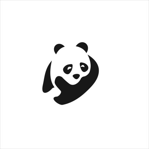 Panda vector logo design PNG Free Download
