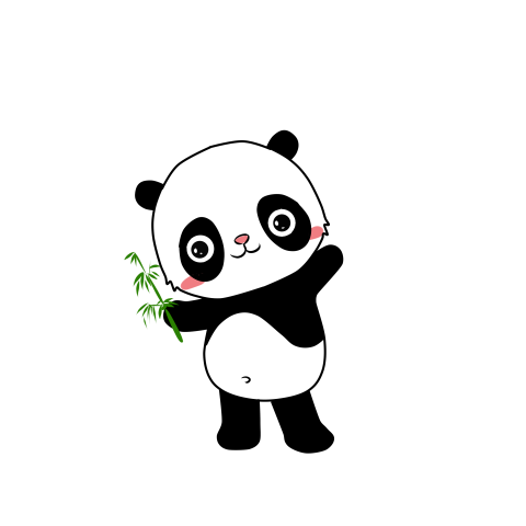 Cartoon animal eating bamboo panda PNG Free Download