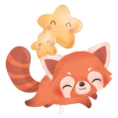 Cute little red panda illustration Free PNG  Download