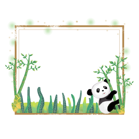 Cartoon animal hand painted panda bamboo PNG Free Download