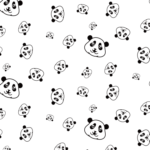 Vector cute panda background pattern PNG Download