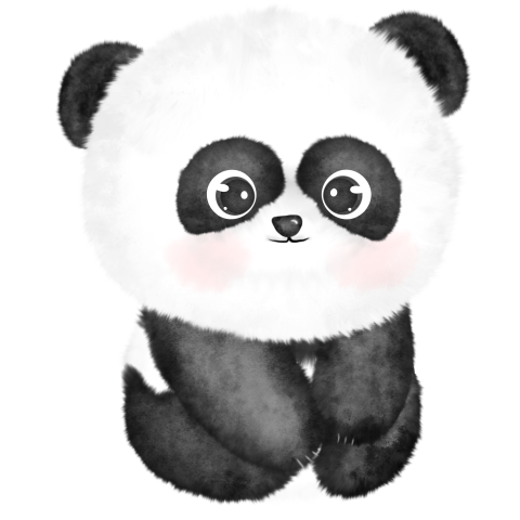 Baby panda watercolor PNG free Download